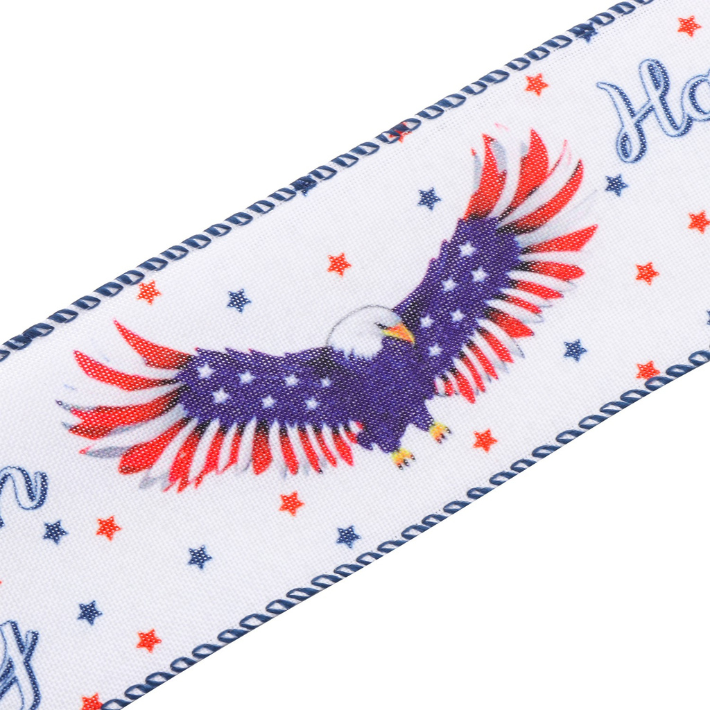 NEONY Party Supplies Color Ribbon Eagle Cake wrapping Ribbon Independence Day Card Decor New Gift Wrapping July 4 Red Blue White Bows DIY Holiday Decoration