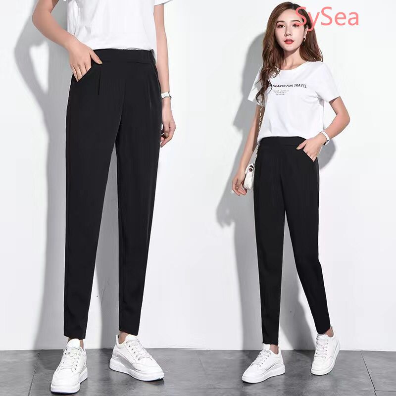 Quần Dài Màu Đen Phong Cách Hàn Quốc Thanh Lịch Cho Nữ