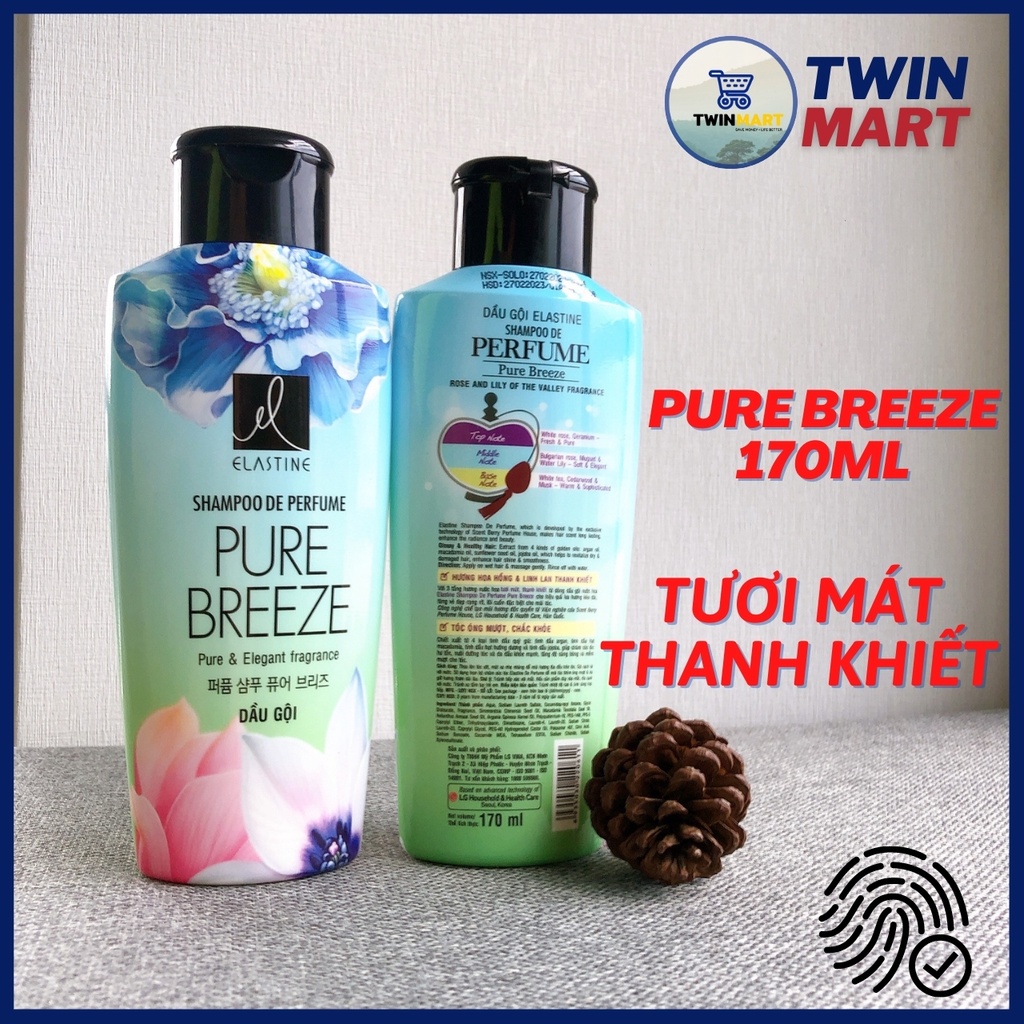 [ĐƠN 299K TẶNG DẦU XẢ 36K] TPHCM Dầu gội Elastine Hương Nước Hoa Hàn Quốc 170ml - Love Me - Pure Breeze - Kiss the rose