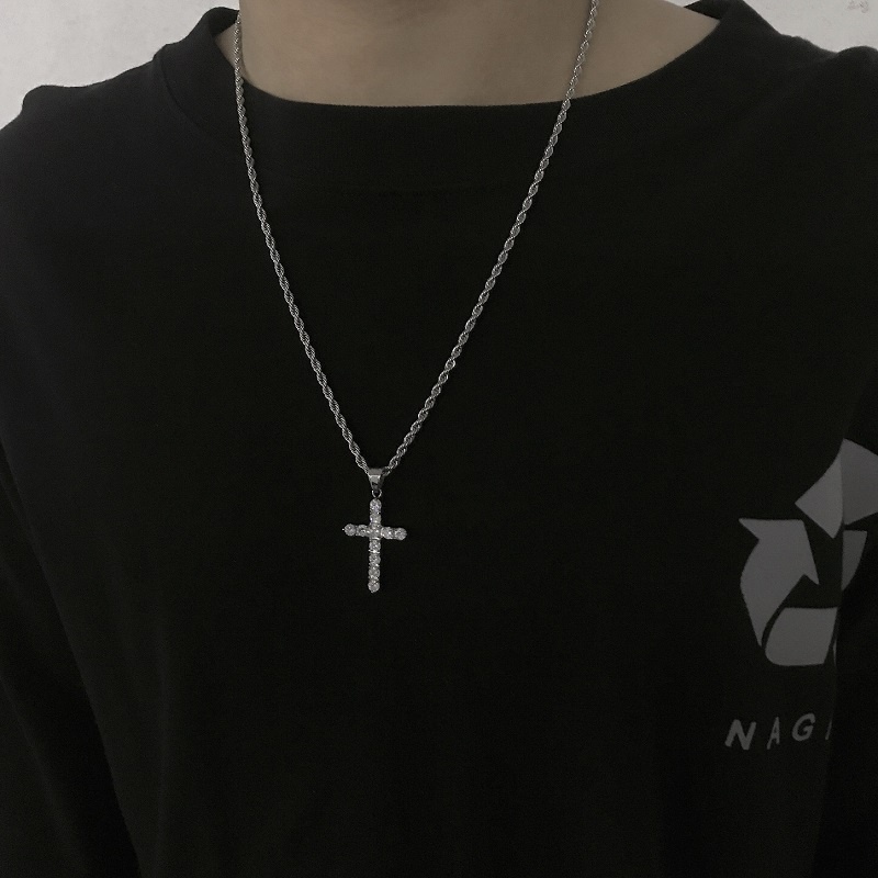 🌈Dây Chuyền Nam Unisex Vòng Cổ Thánh Giá Đính Đá Thời Trang Siw Chain Loki Màu Bạc TItan Cao Cấp Không Gỉ