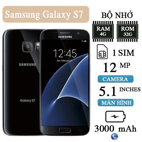 Điện Thoại Samsung Galaxy S7 1Sim Ram 4G/32G mới zin 99% - Chơi PUBG, Liên Quân, Free Fire mượt | BigBuy360 - bigbuy360.vn