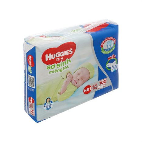 Miếng lót sơ sinh Huggies Dry size NB1 100 miếng