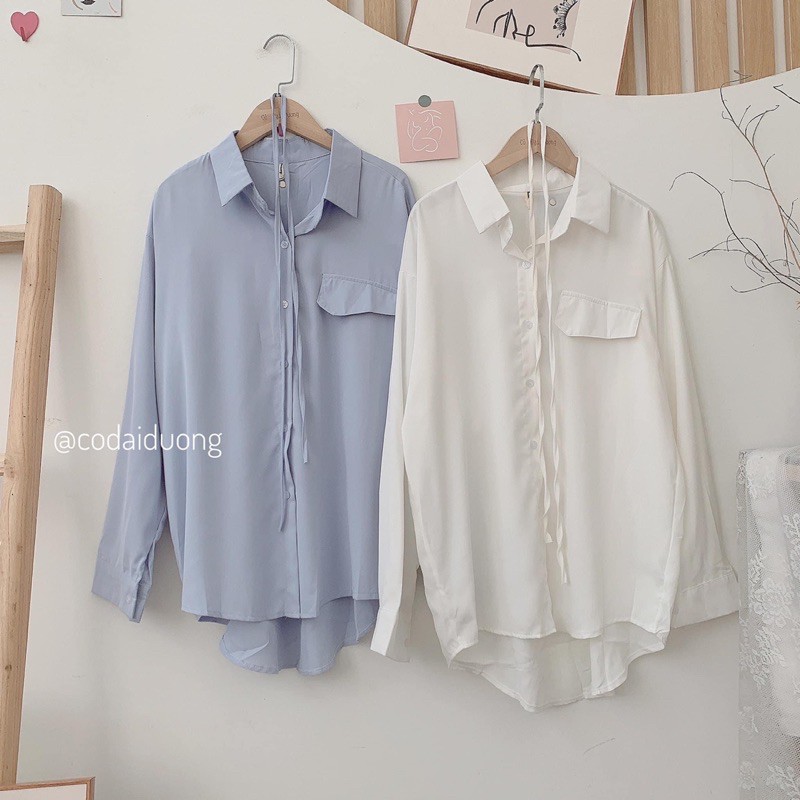 áo sơ mi lụa kèm dây buộc Mint Clothes