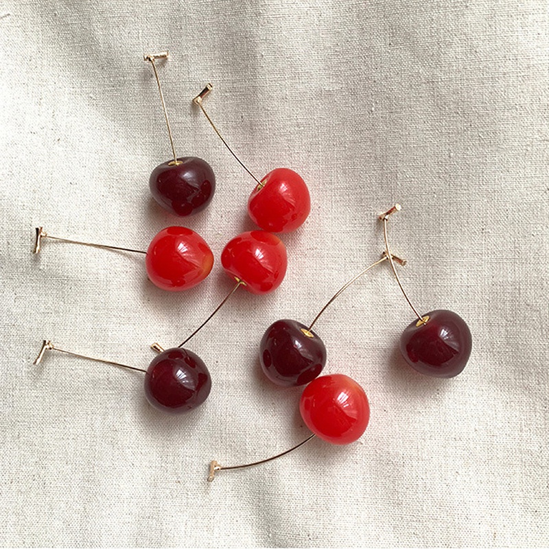 Dễ Thương Khuyên Tai Hình Trái Cherry Màu Đỏ Ngọt Ngào Cho Nữ