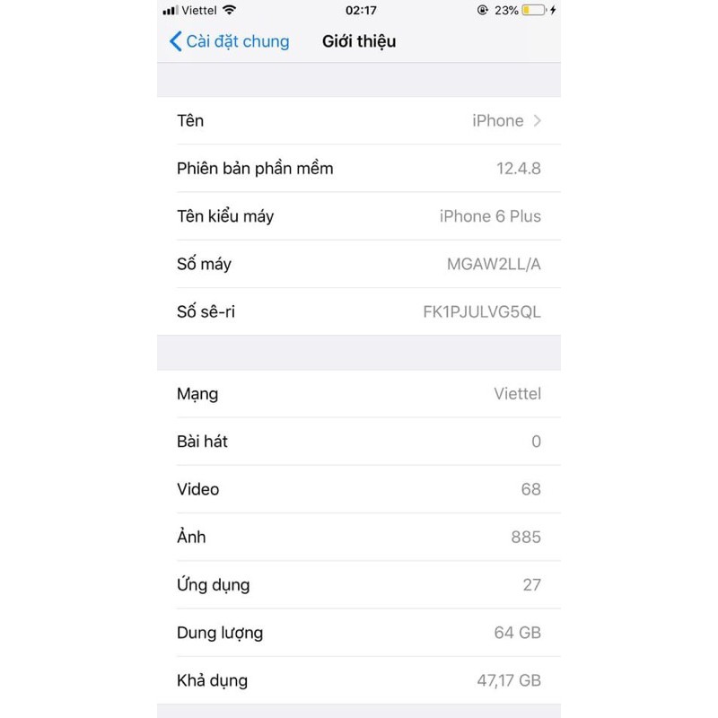 Apple iPhone 6 Plus 64gb quốc tế vàng gold