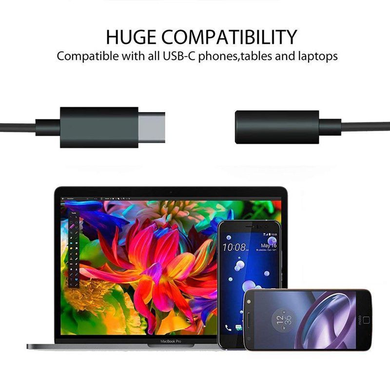 Set 2 jack chuyển đổi tai nghe USB C sang 3.5mm/Type C Male sang 3.5mm Female