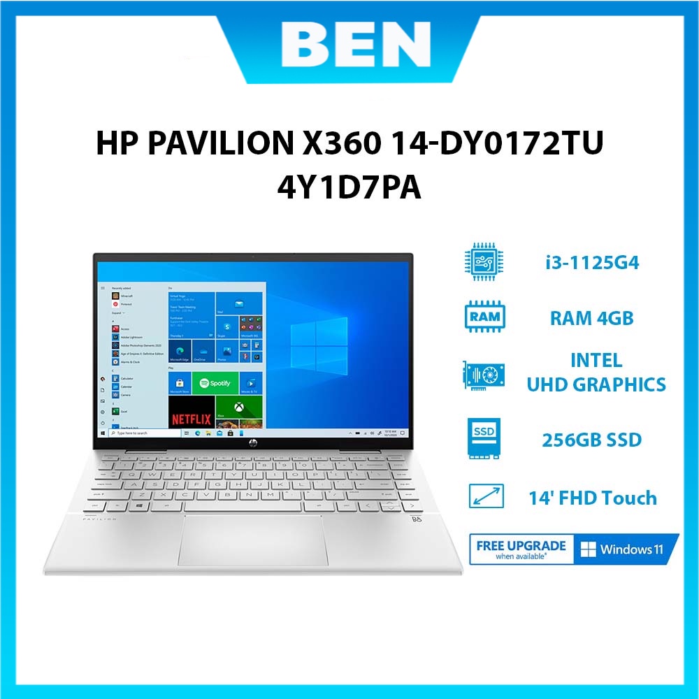 Laptop HP Pavilion X360 14-dy0172TU (4Y1D7PA) (i3-1125G4 | 4GB | 256GB