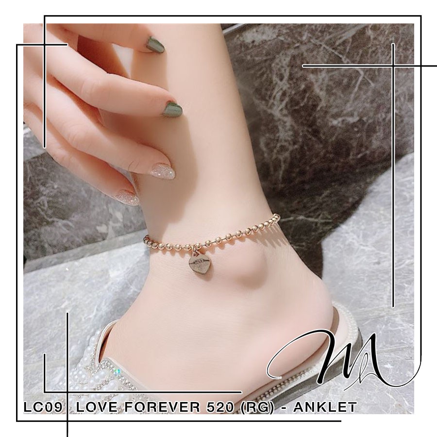 Lắc chân nữ Titan dây bi trái tim Love Forever 520 - LC09 | BigBuy360 - bigbuy360.vn