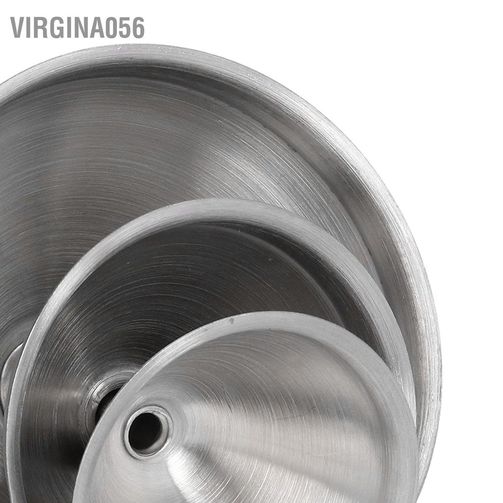 Virgina056 3 cái Phễu bằng thép không gỉ Chai chiết rót dầu rò rỉ tích hợp Bộ phân phối chất lỏng với vòng tròn