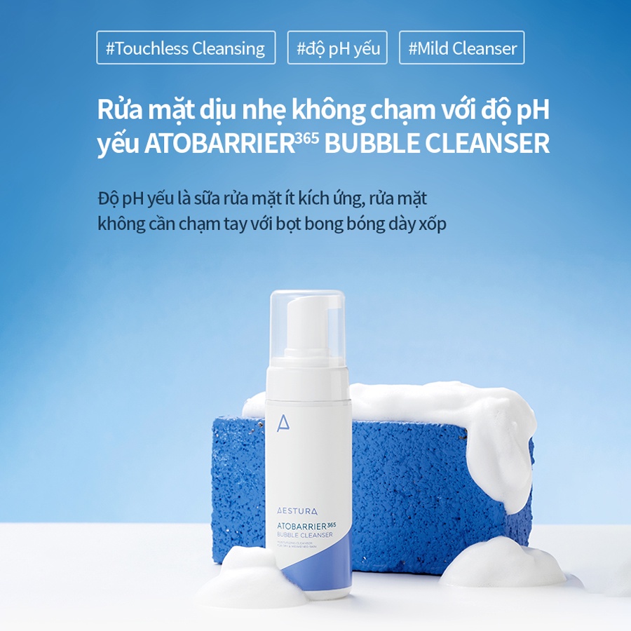 Sữa Rửa Mặt Dưỡng Da Dạng Bọt Aestura Atobarrier365 Bubble Cleanser 150ml GomiMall