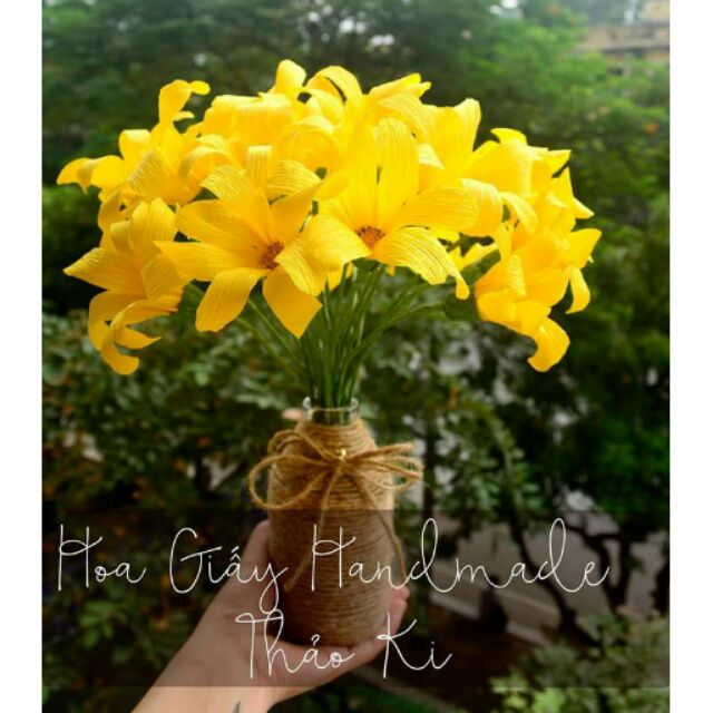 Hoa Giấy Handmade Thảo Ki- Lọ 16b Dã Quỳ vàng ươm như nắng