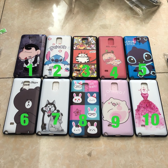 Ốp Samsung Note4 viềng dẻo in hình kute