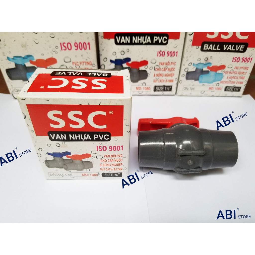 Van nhựa SSC 21 (1/2) và 27 (3/4), Van PVC khóa nước chính hãng