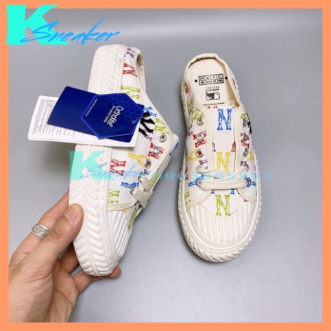 ❣️ FULL BOX + BILL ❣️ Giày Sục MLB Ny Nữ chữ thêu cao cấp - Sục đạp gót thể thao nữ tính Sục Ny trắng thêu | BigBuy360 - bigbuy360.vn