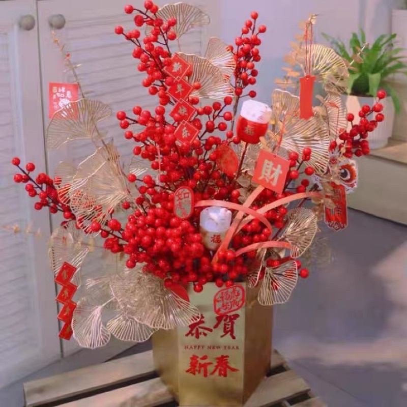 Tag treo đầu lân trang trí vòng đào đông ,bình hoa đào đông dây treo trang trí tết quất ,mai,đào
