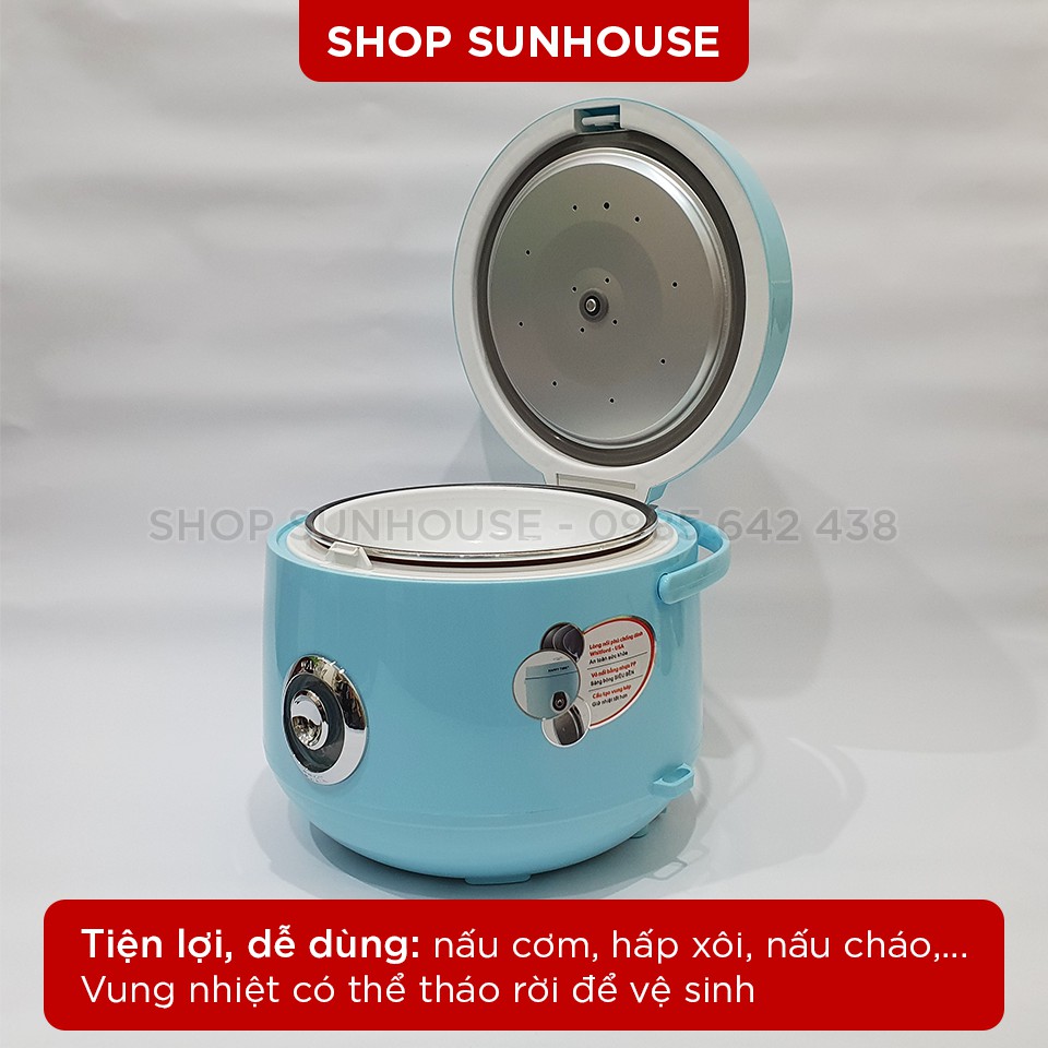 Nồi cơm điện 1.2L SUNHOUSE HappyTime HTD8522G bảo hành 12 tháng | BigBuy360 - bigbuy360.vn