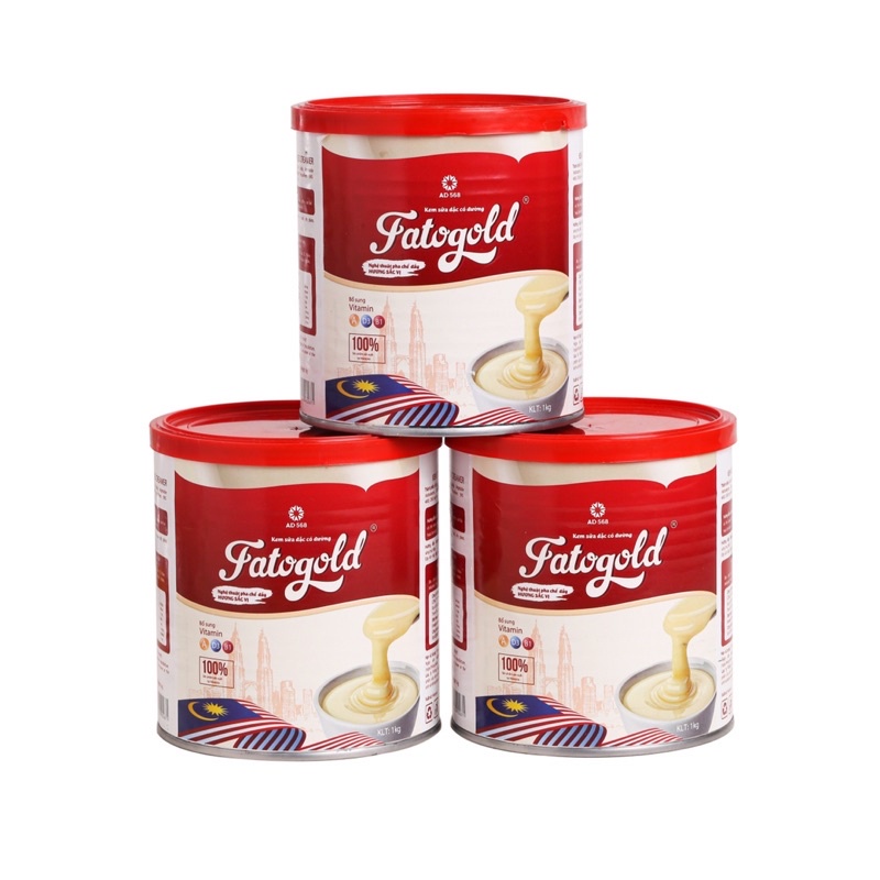Combo 2h Sữa đặc 1kg Fatogold làm trà sữa, sữa chua,cafe...