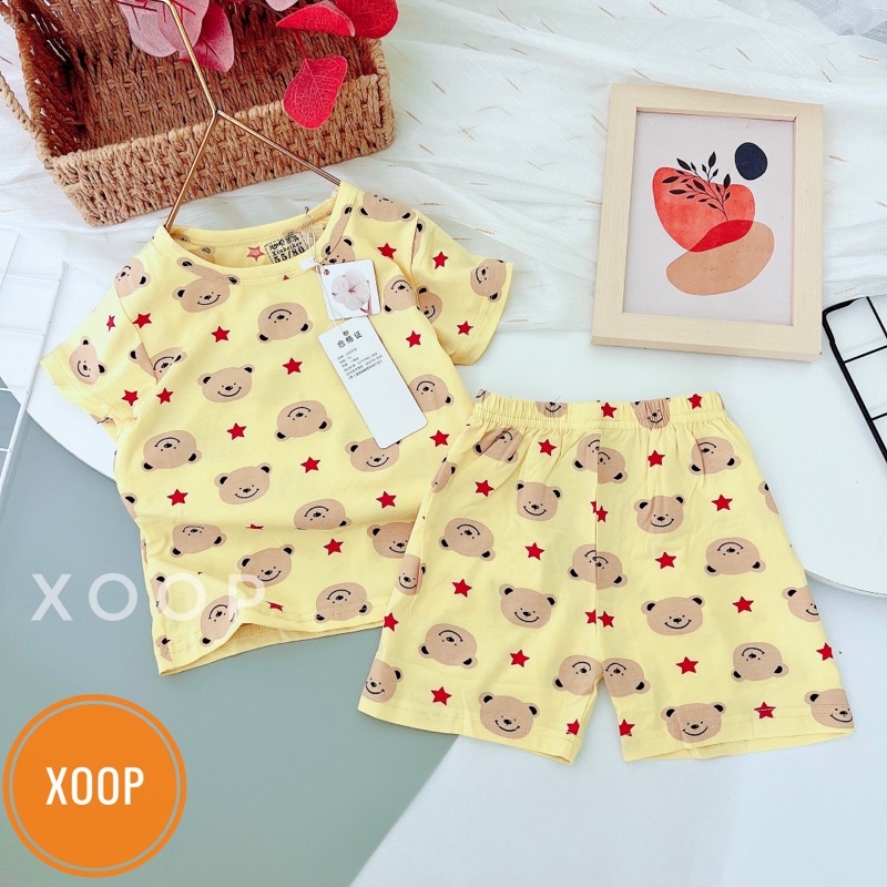 Chọn Mẫu Size Đại 1  Bộ cộc xuất hàn in tràn chất cotton lạnh hàng Quảng châu cho bé trai bé gái BC81