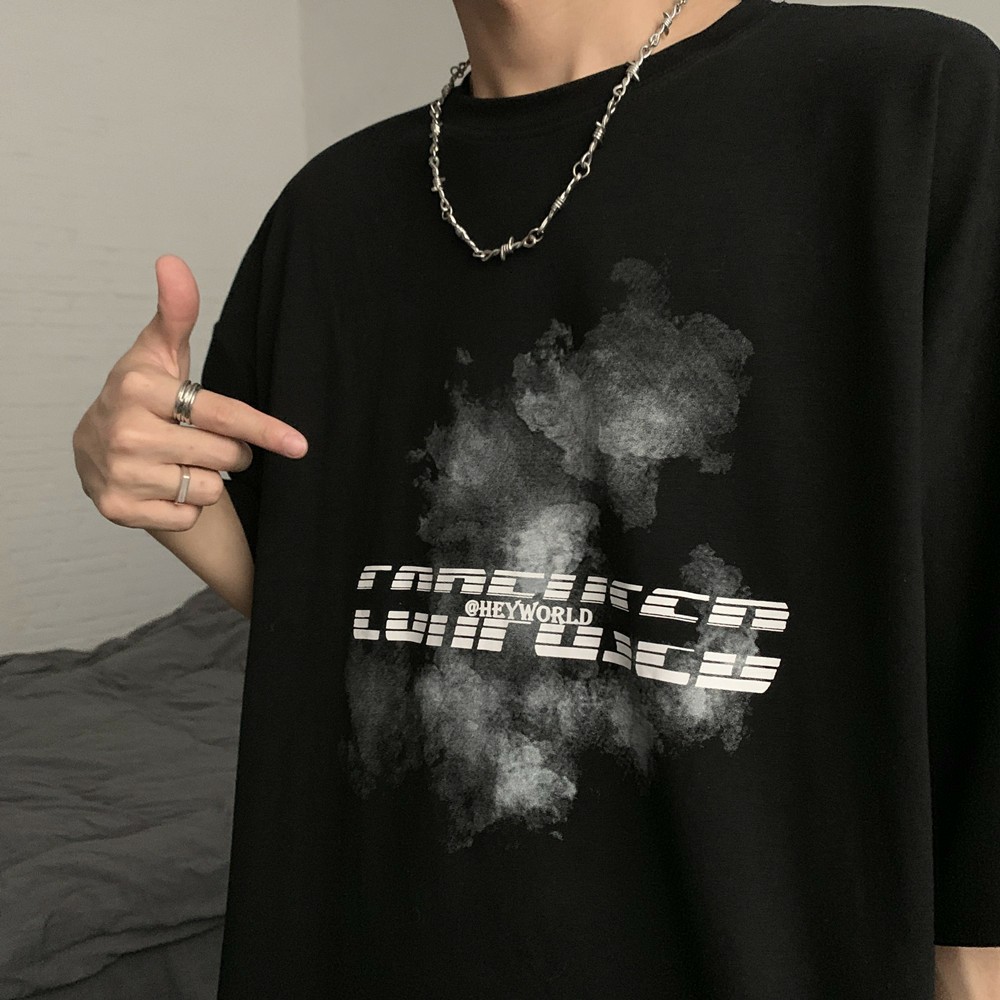 Áo thun tay lỡ nam nữ, áo phông unisex form rộng chất cotton mát mịn thấm hút mồ hôi in hình HEY | BigBuy360 - bigbuy360.vn