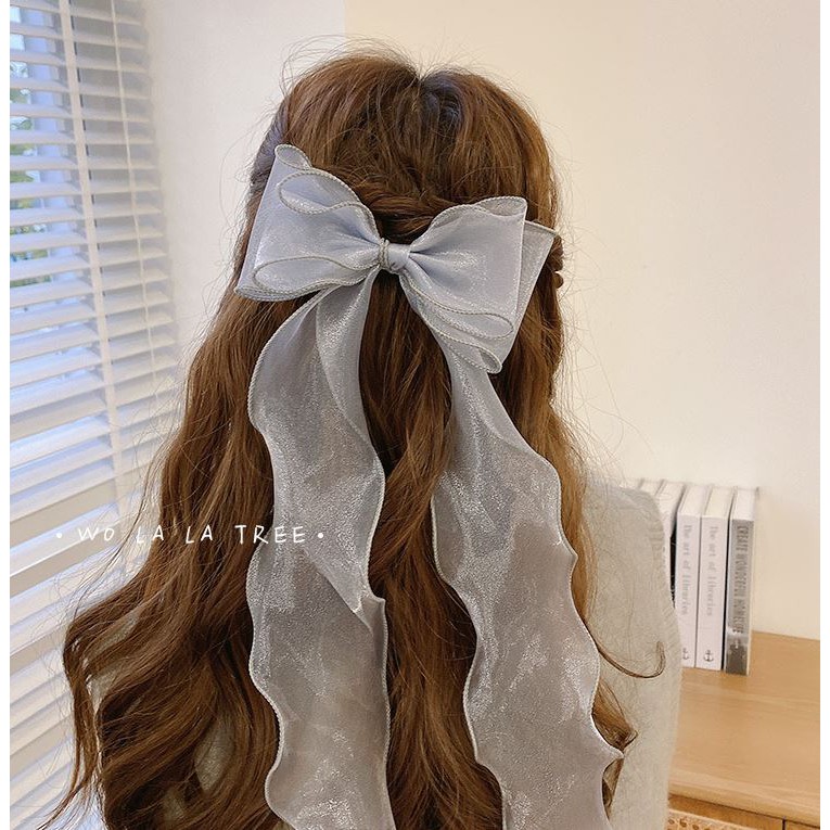 Kẹp tóc nơ, kẹp tóc Hàn Quốc nữ dây ruy băng dài thời trang dễ thương P117 - VHT SHOP