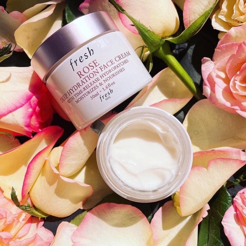 kem dưỡng ẩm hoa hồng fresh rose deep hydration face cream dưỡng ẩm vượt trội, chống lão hoá, dưỡng sáng da 2ml