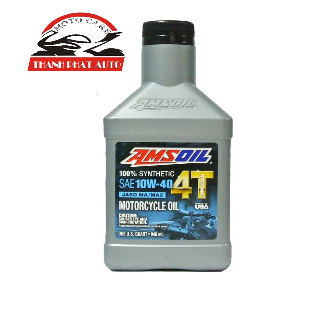 Nhớt cao cấp cho xe máy, xe côn tay Amsoil 4T 10W40 tổng hợp 946ml