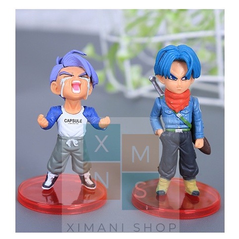 Bộ 18 Mô hình Dragon Ball Chibi Nhân Vật Goku Gohan Trunks Vegeta Zamasu Zeno Vegeto Mai Cao 9cm Anime -7 Viên Ngọc Rồng