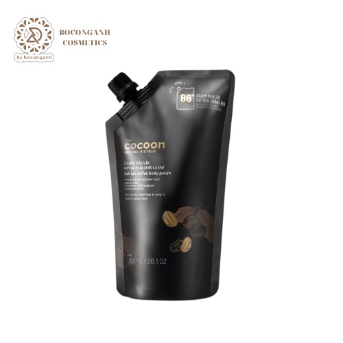 TÚI REFILL TẨY TẾ BÀO CHẾT BODY CÀ PHÊ ĐẮK LĂK THE COCOON 600ML