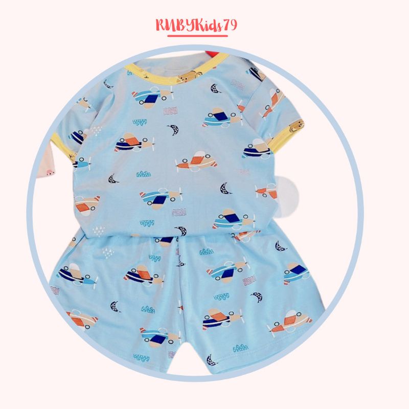 Đồ bộ cộc tay cho bé chất thun lạnh họa tiết dễ thương thoáng mát mùa hè - rubykids79
