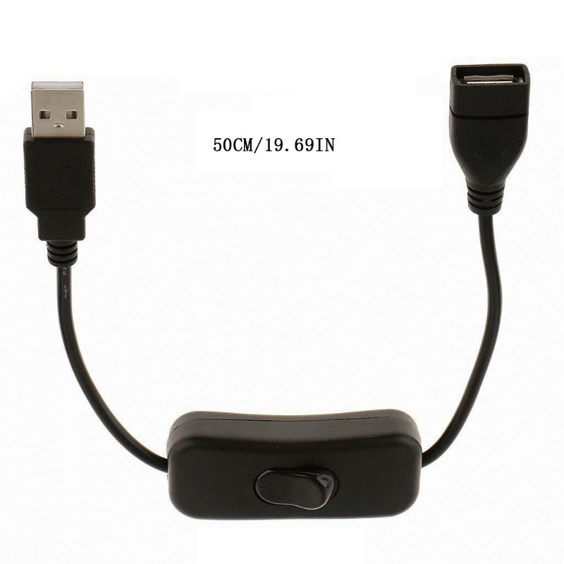 Cáp mở rộng 50cm USB 2.0 A có công tắc ON OFF cho PC USB LED