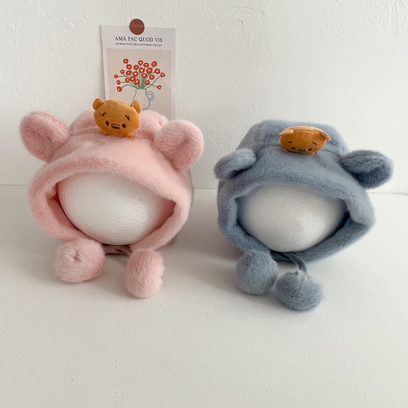 Mũ  lông - mũ len mùa đông hình gấu Pooh xinh xắn cho bé