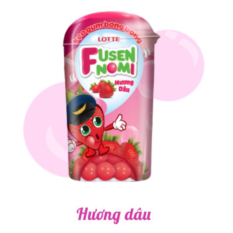 Kẹo gum bong bóng Lotte Fusen Nomi hương trái cây hủ 15g
