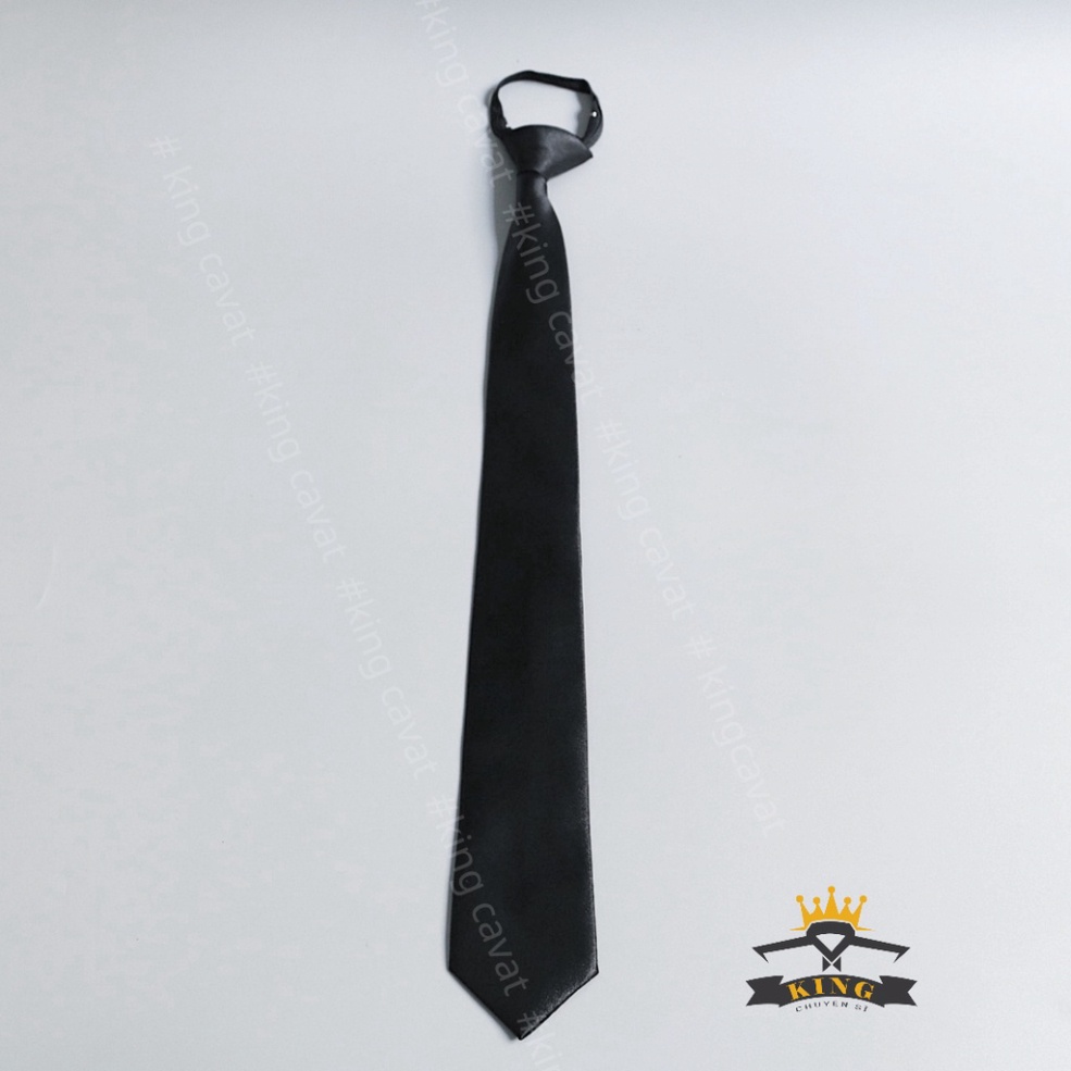 Cà vạt học sinh nam nữ bản 5cm 8cm đồng phục chụp kỷ yếu màu đen trơn vải phi bóng và silk style hàn quốc giá rẻ C04