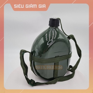 Bình tông nhôm xanh đựng nước, vỏ nhôm dung tích 2 lít shopxuka247 bao gồm túi đựng bình