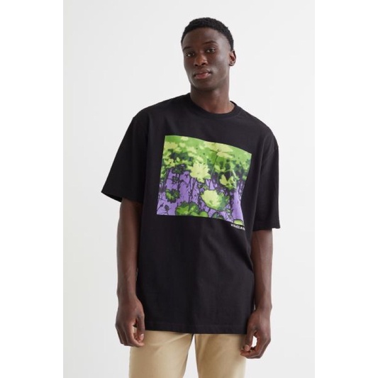 Áo Phông H&M Relaxed Cotton T-shirt size L châu âu