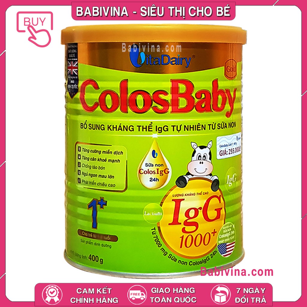 [CHÍNH HÃNG] Sữa Non Colosbaby Gold Số 1 400g 1000LgG | Date Mới Nhất, Giá Tốt Nhất | Babivina