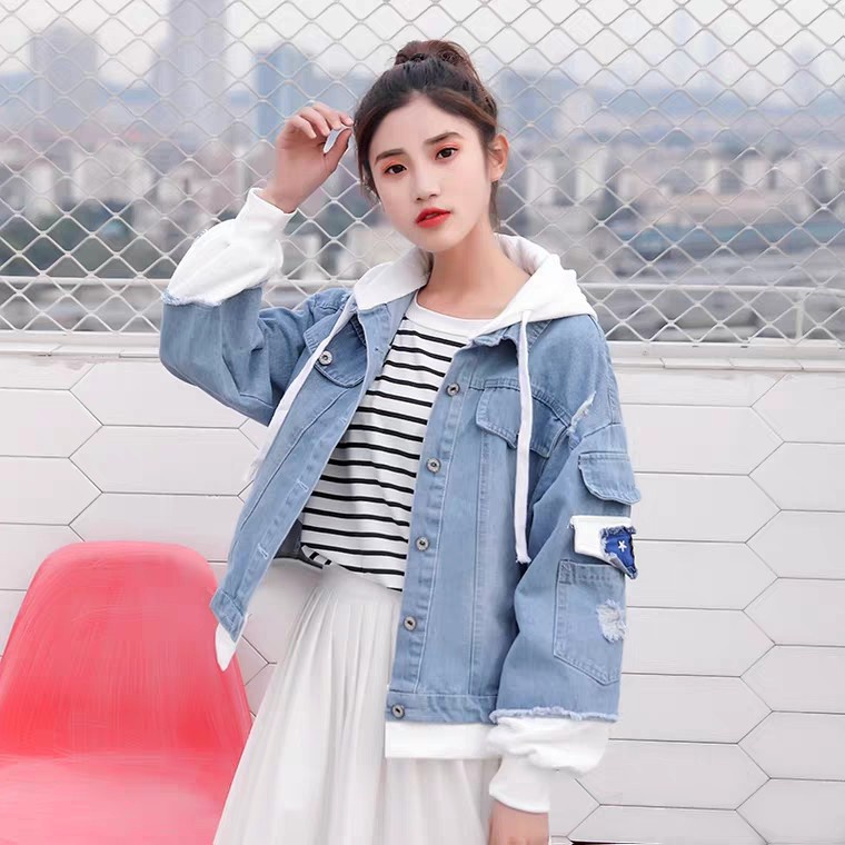 Áo Khoác Jean Nam Liền Mũ Nỉ Áo Jean Có Nón Nam Nữ Đẹp Cao Cấp Xu hướng Hot hiện nay- GUTADI