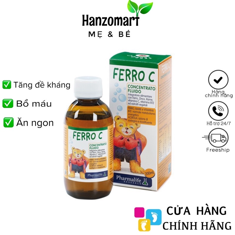 Ferro C Fitobimbi Bổ Sung Sắt Vitamin C Kẽm,Bổ Máu Và Tăng Cường Đề Kháng Cho Bé