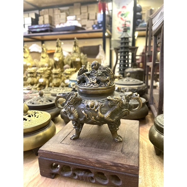 LƯ HƯƠNG ĐỐT TRẦM BẰNG ĐỒNG NGUYÊN CHẤT