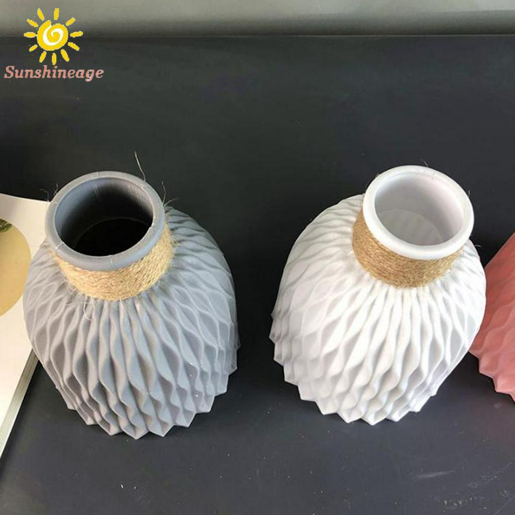 Bình hoa nhựa giả đan mây thủ công trang trí tiện dụng