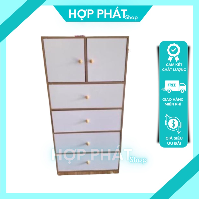 Tủ quần áo cho bé, tủ đựng quần áo gỗ MDF. Sản phẩm lắp ráp 5 tầng, 6 ngăn tủ .