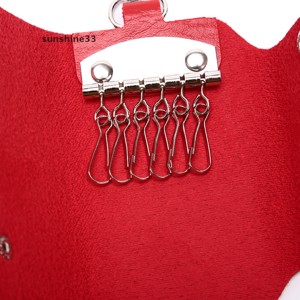 SU Women Men Leather Car KeyChain Card Holder Wallet Case key Organizer Bag keyring n