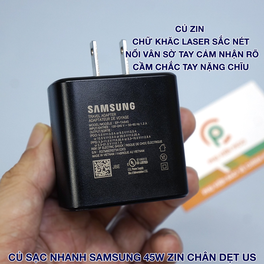 Củ Sạc Nhanh Samsung 25W 45W 65W 15W Galaxy S23 Ultra / S22 Plus / S21 /Note 8 / 9/ Note 10/ S20 - Cáp sạc nhanh TypeC