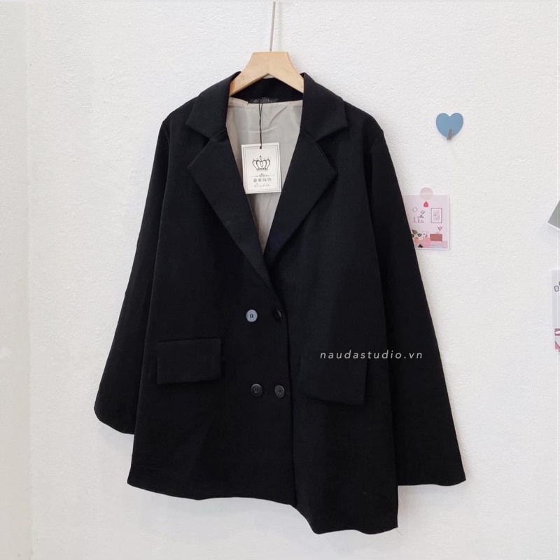 BLAZER HÀN QUỐC 2 LỚP LÓT DÀY DẶN (Hình thật/Có sẵn) - NÂU ĐÁ STUDIO.