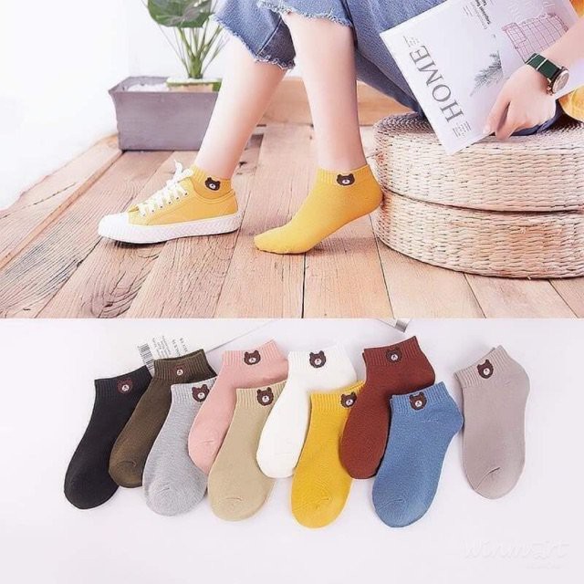 1 Đôi Tất Gấu Brown Cổ Ngắn - ĐƯỢC CHỌN MÀU (NẾU CÒN) Chất Lượng Cao