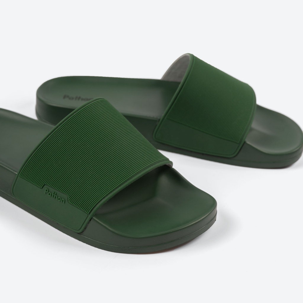 Dép nam nữ quai ngang slipper Pathon quai PVC và đế PU xanh lá in chữ Pathon mẫu 5 SD59