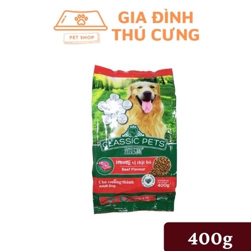 Hạt Classic Pets 400g - Chó lớn - Vị Thịt Bò - Gia Đình Thú Cưng