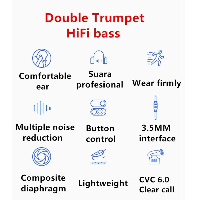 Tai nghe K2 nhét trong âm thanh bass Hifi hai trình điều khiển có micro thiết kế thể thao