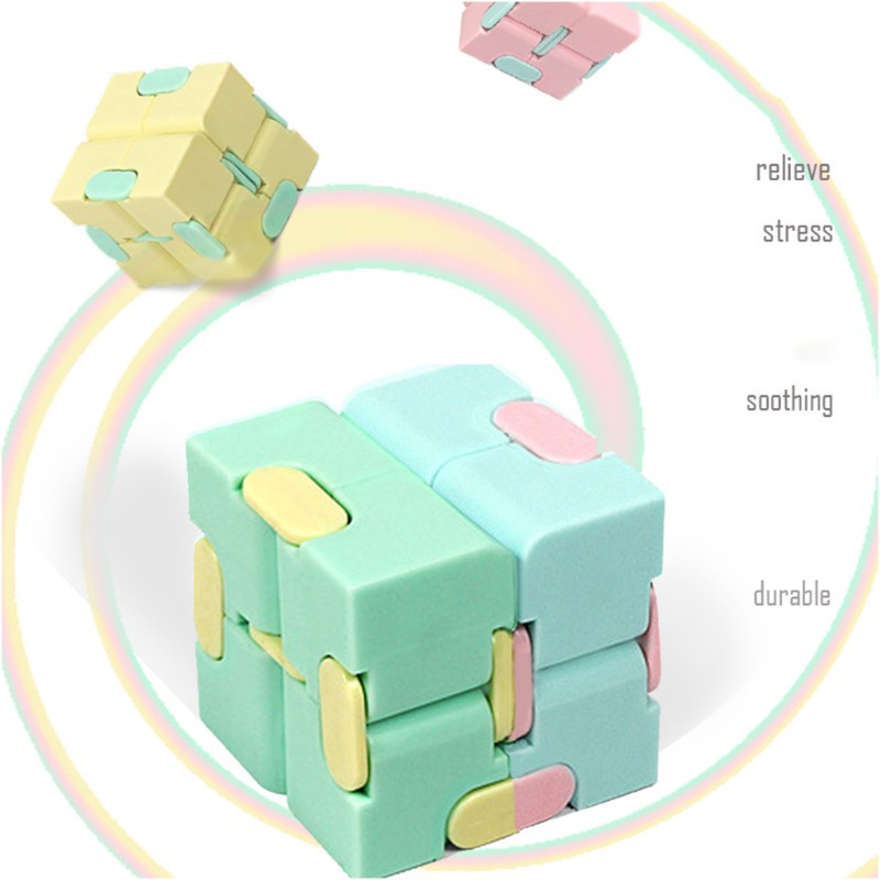KING 4 Pcs  Mini Unique Infinity Cube Fidget Toy for Kids Adults Office Magic Cube