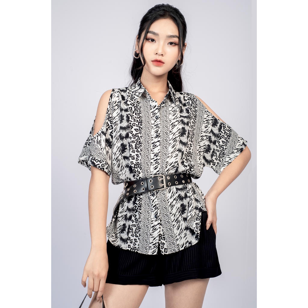 Áo sơ mi da báo cổ Đức MMOutfit M-AO050221088